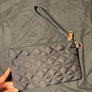 Elegant Black Quilted Wristlet